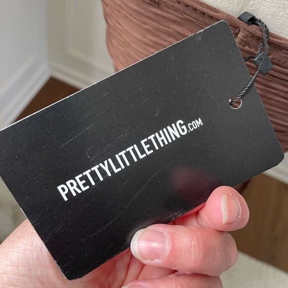 NWT PrettyLittleThing Chocolate Brown Textured Ring Detail BodyCon Cut Out Midi - Picture 9 of 10